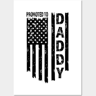 Fathers Day First Time Dad 2024 Promoted to Daddy Est 2024 Posters and Art